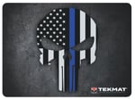 TekMat TEKR20PUNISHER  Ultra 20 Cleaning Mat Black/White/Blue Rubber 15 Inchx20 Inch Blue Line Punisher Skull | 612409970664