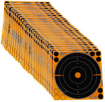 EZ-Aim 15221 Splash Reactive  Self-Adhesive Paper Black/Orange 8 Inch Bullseye 30 Pack | 026509046448