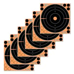 EZ-Aim 15316 Splash Reactive  Self-Adhesive Paper Black/Orange 8 Inch Bullseye 6 Pack | 026509048053