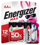 Energizer E91BP4 AA Max Silver 1.5V Alkaline, Qty 4 Single Pack | 039800011329