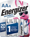 Energizer L91SBP4H3 AA Ultimate Lithium Silver 1.5V Lithium, Qty 4 Single Pack | 039800035066