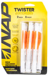 NAP QUICKFLETCH W/2 Inch TWISTER VANES WHITE/ORANGE/ORANGE 6PK | 033576606376