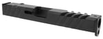 TacFire  Replacement Slide  9mm Luger Graphite Black Cerakote Stainless Steel with Optics Cut  Slide Ports for Glock 17 Gen3 | 686294505263