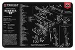 TekMat TEKR17BER92 Beretta 92 Cleaning Mat Black/White Rubber 11 Inchx17 Inch Beretta 92 Parts Diagram  | NA | 612409970701