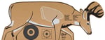 EZ-Aim 6033 Deer Silhouette  Standing Cardboard Crossbow/Rifle/Shotgun Brown/White | 026509052548