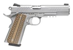 Savage Arms 67209 1911 Government 9mm Luger 101 5 Inch Stainless Target Crown Steel Barrel, Serrated Stainless Steel Slide  Frame w/Beavertail  Picatinny Rail, Hyena Brown G10 Grip, Ambidextrous  | 9x19mm NATO | 011356672094