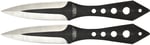 Uzi Accessories UZKTRWTZP Throwing Knives  Two Fixed Plain Black/Silver Stainless Steel Blade, Black Stainless Steel Handle, Includes Nylon Holster | 024718510910