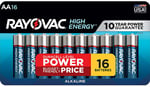 Rayovac 81516LT03 AA HIGH ENERGY Alkaline Batteries  Silver/Blue 1.5 Volts 2,700 mAh 16 Single Pack | 012800517824