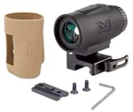 Meprolight USA 8016000200 MMX4 Micro Magnifier Black 4x24mm Picatinny Rail Mount, Includes Side Flip Mount | 810013524109