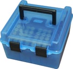 MTM Case-Gard R100MAG24 Deluxe Ammo Box  Blue Polypropylene 100rd | 026057230245