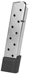 CMC Products 17150 Power Mag Railed 10rd 45 ACP Fits 1911 Government Stainless Steel w/ Black Base Pad  | NA | 019962233104