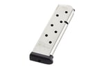 CMC Products 17130 Power Mag Railed 8rd 45 ACP Fits 1911 Government Stainless Steel w/ Black Base Pad  | NA | 019962233005