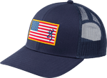 BROWNING CAP GLORY MESH SNAP BACK AMER FLAG PATCH BLUE OSFM | 023614970699