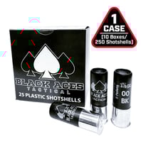 Black Aces Tactical 12ga Buckshot 2.75 inch Shotgun Shells  9 pellets  00 Buck  1425 fps  Zinc coated steel casing  1 Case 10 boxes/250rds | 702706998147