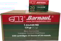Barnaul 7.62x54R Rifle Ammo  174 Grain  FMJ  Lacquered Steel Casing  500rd Case | 14607094861949