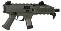 CZUSA 01355 Scorpion EVO 3 S1  9mm Luger Caliber with 7.72 Inch Threaded Barrel, 101 Capacity Overall OD Green Finish, Polymer Receiver/Grip, Adjustable Sights, Top  Bottom Rails Right Hand | 806703013558