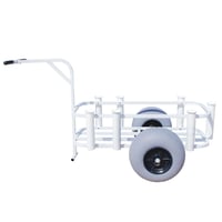 Sea Striker BRSCWB White Surf Pier Cart, 11 Inch Balloon Tires, 7 PVC Rod | 096337667092