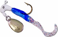 Road Runner 1602-138 Curly Tail Jig w/Spinner, 1/16 oz, White/Blue | 020801082104