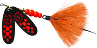 Mepps BFD5T FL2-O Double Blade Black Fury In-Line Spinner, 1/2 oz | 022141310800