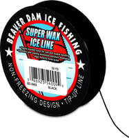 Beaver Dam BD-SWX 1550 Wax Tip Up Line Black 15lb Test-50 Yards | BD-SWX 1550 | 010622415328