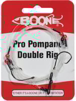 Boone 00493 Pro Double Hook Pompano Rig, Flourocarbon 30lb Main Line | 043344004938