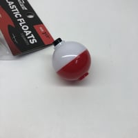 Plastilite HP5 Round Plastic Float 1-1/2 Inch, Red/White, 2pk | 032413000155 | Plastilite | Fishing | TACKLE | FLOATS