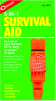 Coghlans 8634 5-In-1 Survival Aid Box/Compass/Whistle/Flint/Lanyard | 056389086340