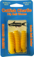 Catfish Charlie DBG-3-06 Dip Bait Worm Yell 3Pk | 022743962346 | Catfish Charlie | Fishing | Baits and Lures | JARRED & PACKAGED BAITS