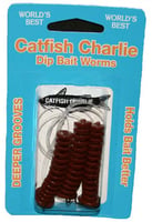 Catfish Charlie DBG-3-04 Dip Bait Worms Black 3Pk | 022743942348