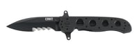 CRKT M21 Spear BL/PS 3.113 Inch Black G10 Dual Hilt prevents hand slip Veff Serrations Autosafety liner to prevent accidental closure | 794023003475