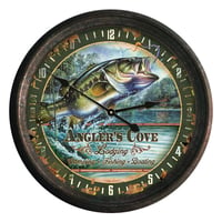 Rivers Edge 1029 Clock 15inch  Bass Rusted | 643323102909