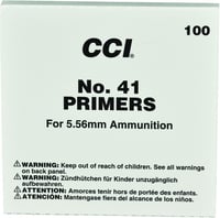 CCI 0001 MilSpec No. 41 Small Rifle Primers 5.56x45mm NATO 100 Per Box 10 Boxes Per Case Total 1000 | 076683000019