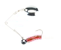 Johnson BSVP1/8RSW Beetle Spin Jig 1 1/2 Inch, 1/8 oz, Red Sparkle/White | 022021500291