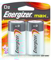 Energizer E95BP2 Max Alkaline D Batteries 2Pk | 039800011398