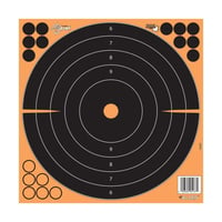 EZ-Aim Adhesive Paper Splash Shooting Targets Bullseye 12 Inch Square  Black/Orange 100/ct | 026509051374