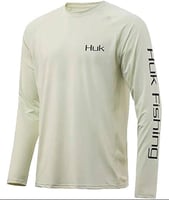 Huk Bass Pursuit Performance Knits Fog Green Mens S | 190840180045