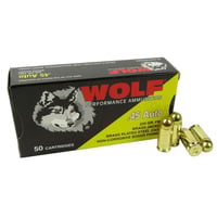 Wolf Turkish Performance Handgun Ammunition 45 ACP 230gr FMJ 850 fps 50/ct | 645611309977