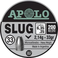 Hatsan Apolo Slug Air Rifle Pellets .25 Cal 33 gr 200/ct | 11001011164a