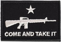 COME AND TAKE IT FLAG AR PATCHMorale Flag Patch Come  Take It - AR - Black - Velcro Patch | 888151017418