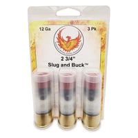 Phoenix Rising Slug  Buck Shotshell 12ga 23/4 FSJ 7/8oz Slug  600 Buckshot 1225 fps 3/ct | 797053002104