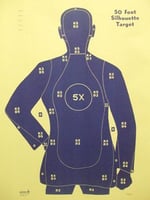 Speedwell Official NRA Police Qualification Silhouette Police Silhouette Reduced 5 X Ring Blue  200/Pack | 738804008204