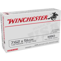 Winchester USA Lake City M80 Rifle Ammunition 7.62x51mm 149 gr. FMJ 2790 fps 500/ct | 00020892229723
