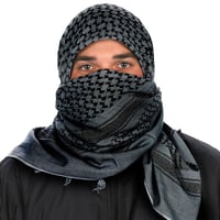 CAMCON SHEMAGH CHARCOAL/BLACKShemagh  Charcoal/Black Traditional desert head wear, essential for protectingeyes, nose, mouth and neck from sand, Can also be used as a neck warmer and or hand towel  44 x 44 openedand towel  44 x 44 opened | 846271004039
