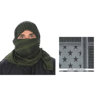 SHEMAGH USA STARS CHARCOAL BLACKShemagh  USA Stars Charcoal/Black Traditional desert head wear, essential for protecting eyes, nose, mouth and neck from sand, Can also be used as a neck warmer and or hand towel  44 x 44 openedr and or hand towel  44 x 44 opened | 846271005937