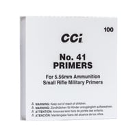 NO 41 PRIMER FOR 5.56MM 100/BXMilSpec Primers No. 41  Small Rifle  5.56  Specifically designed for loading5.56 cartridges  Built to military specification  Provide extremely reliable, consistent ignitionconsistent ignition | 076683000019