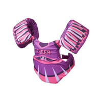 CHILD LITTLE DIPPERS VEST CHEERLEADERChild Little Dippers Vest Cheerleader - Adjustable buckle snaps in back - Fits children 30-50lbs - Type III - U.S. Coast Guard approved life jacket - Soft polyester fabric provides less chafing - Provides great stability and free range of mster fabric provides less chafing - Provides great stability and free range of motionotion | 043311961363