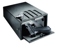 MINIVAULT STD HANDGUN SAFE CA DOJ APPRMiniVault Standard GV 1000S Handgun Safe 16gauge steel with soft foam inside Precise fittings are virtually impossible to pry open  Tamper indicator  Battery power  NoEyes Keypad with audio feedback  audio disable  Out 12 Inch x 8.1 Inchry power  NoEyes Keypad with audio feedback  audio disable  Out 12 Inch x 8.1 Inch x 4.9 Inchx 4.9 Inch | 751077123016