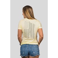 SEASONAL WOMEN RELX SHIRT AMER YLW 2XLSeasonal Womens Relaxed Fit TShirt  America, Pale Yellow, 2XL Cotton  Roundneck  Short sleeve | 190741000749