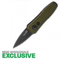 Kershaw Launch 4 Black 1.9 Inch Spear Point Plain Olive Scales  MGE Exclusive | 087171046075