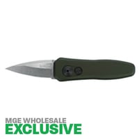 Kershaw Launch 4 Stonewash 1.9 Inch Spear Point Plain Olive Scales  MGE Exclusive | 087171046082